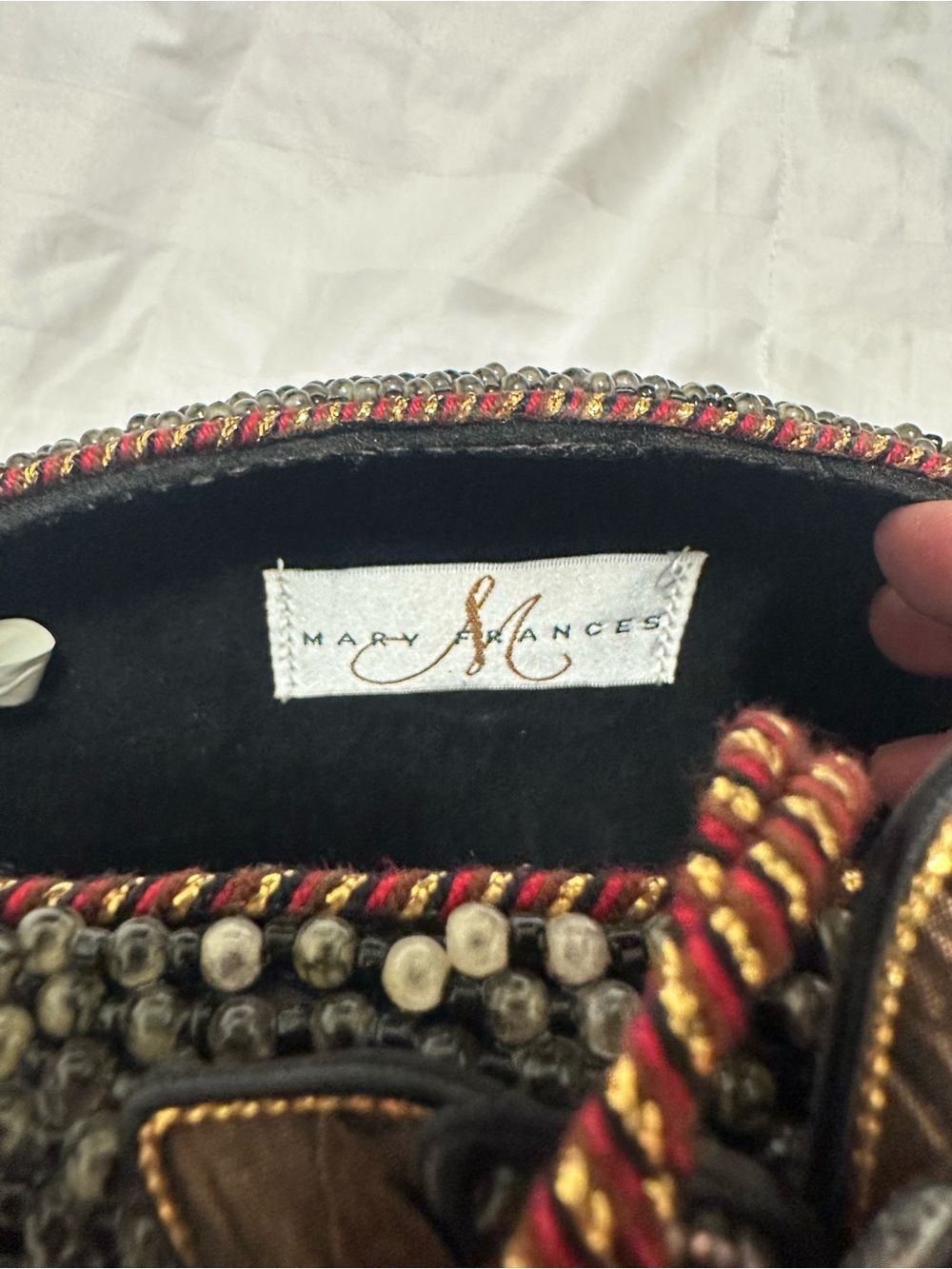 Mary Frances Silk Beaded Evening Shoulder Bag - Picture 4 of 4